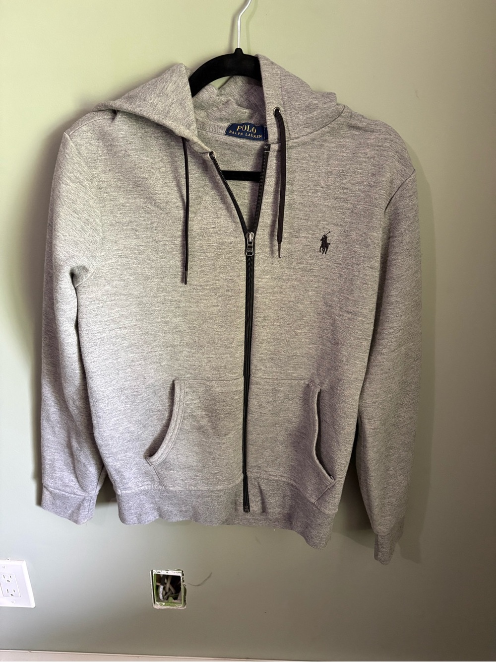 Ralph Lauren Heather Gray Zip-Up Hoodie Sweater